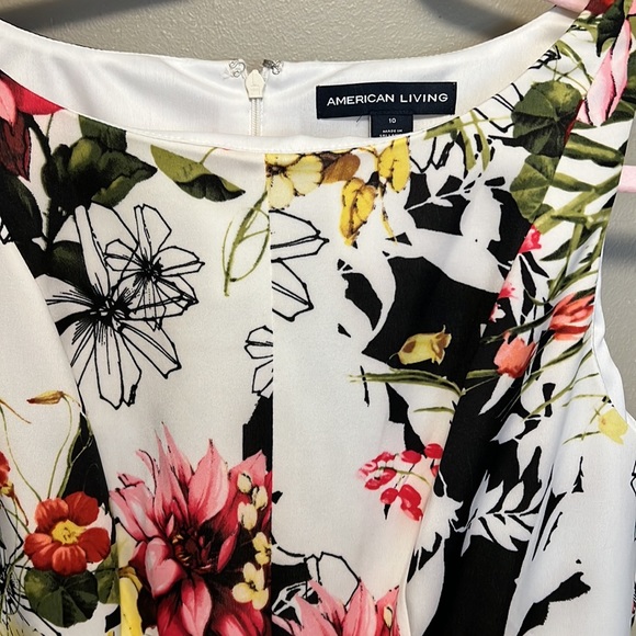 American Living, multi colored, sleeveless dress with pleats. Worn once! - Picture 2 of 3